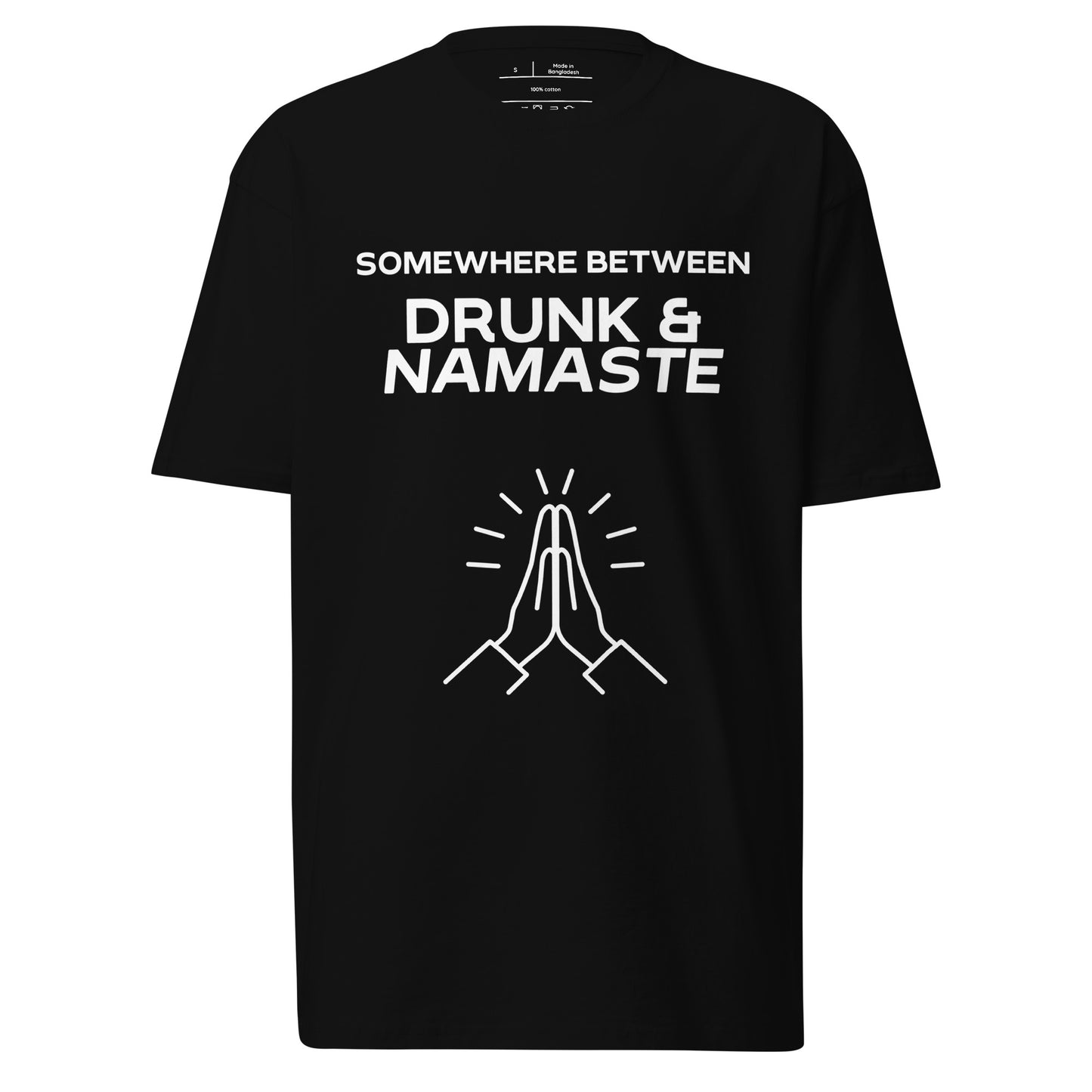 "Drunk Namaste - Simple" (white print) Premium Tee