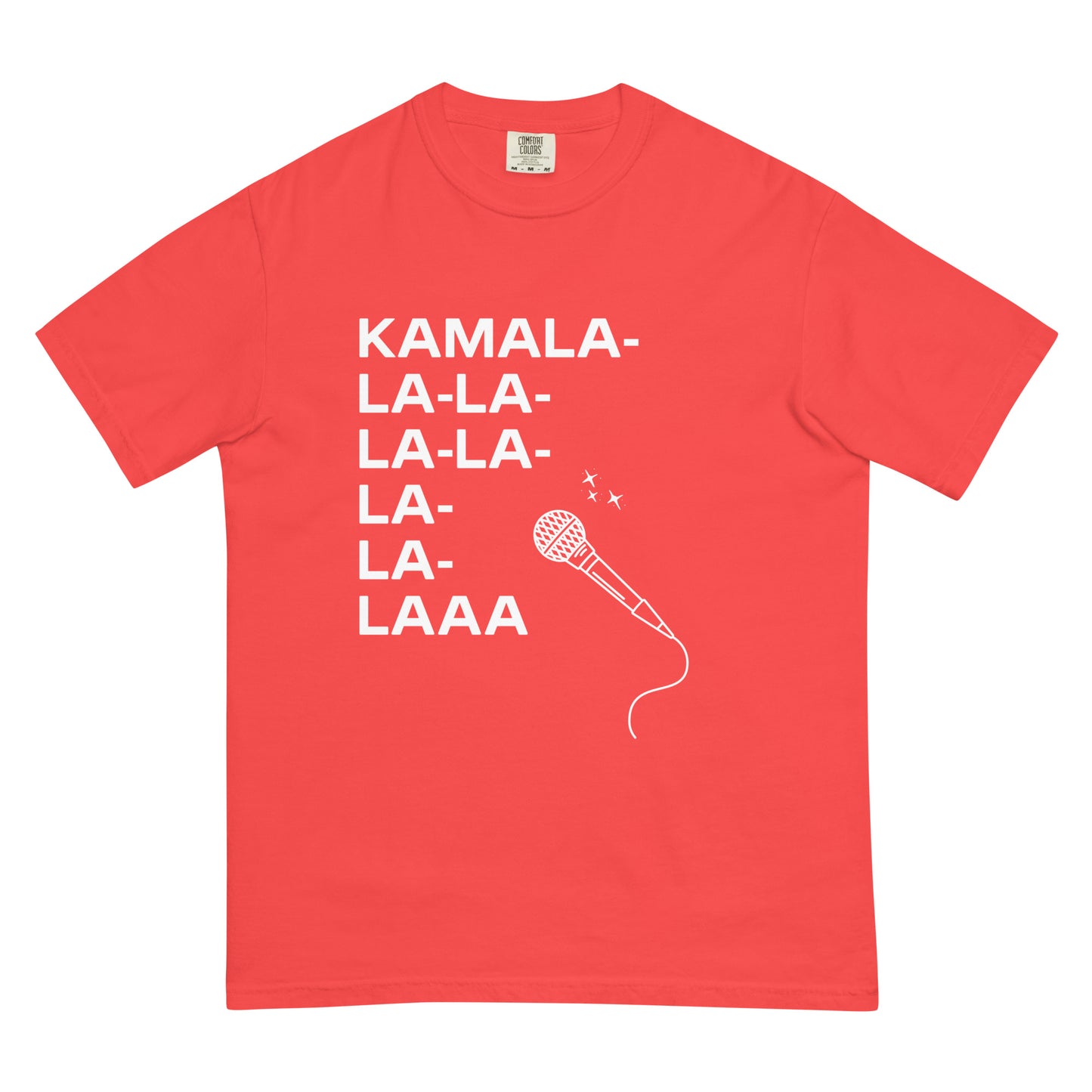 Karaoke for Kamala (white print) heavyweight t-shirt