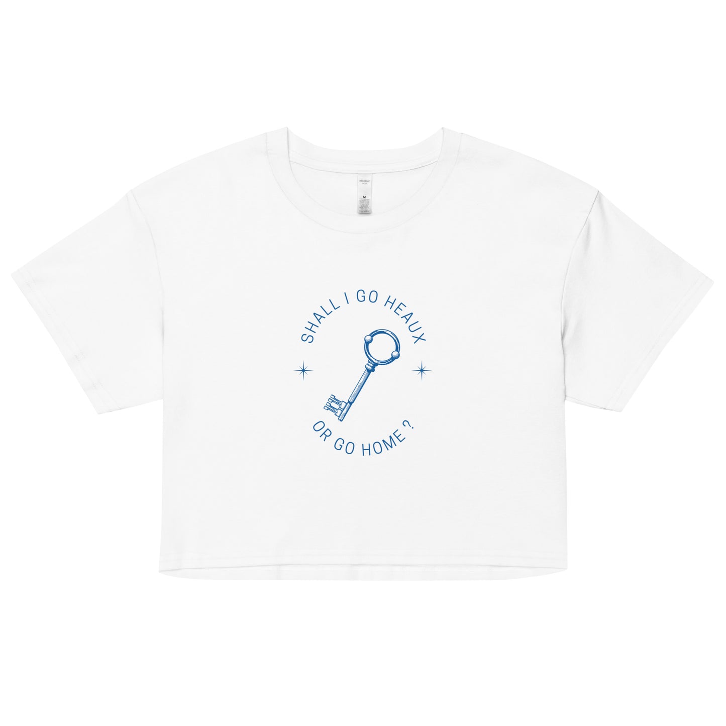 "Go Heaux or Go Home" (blue print) Women’s crop top